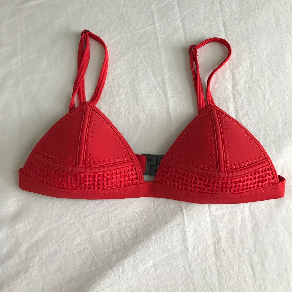 Red Triangle Bikini Top - Women Swim Bikini